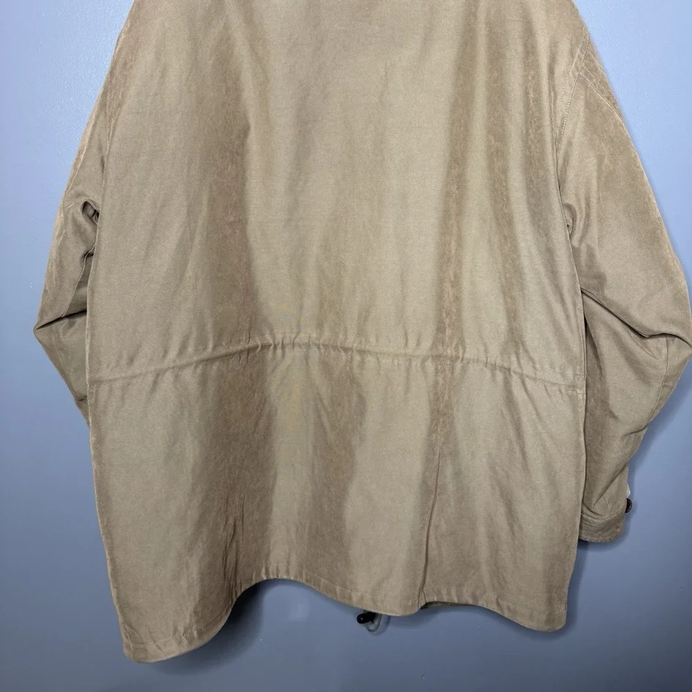Cabelas Outfitter Series Mens XL Down Jacket XL Leather‎ Collar Barn Chore Parka